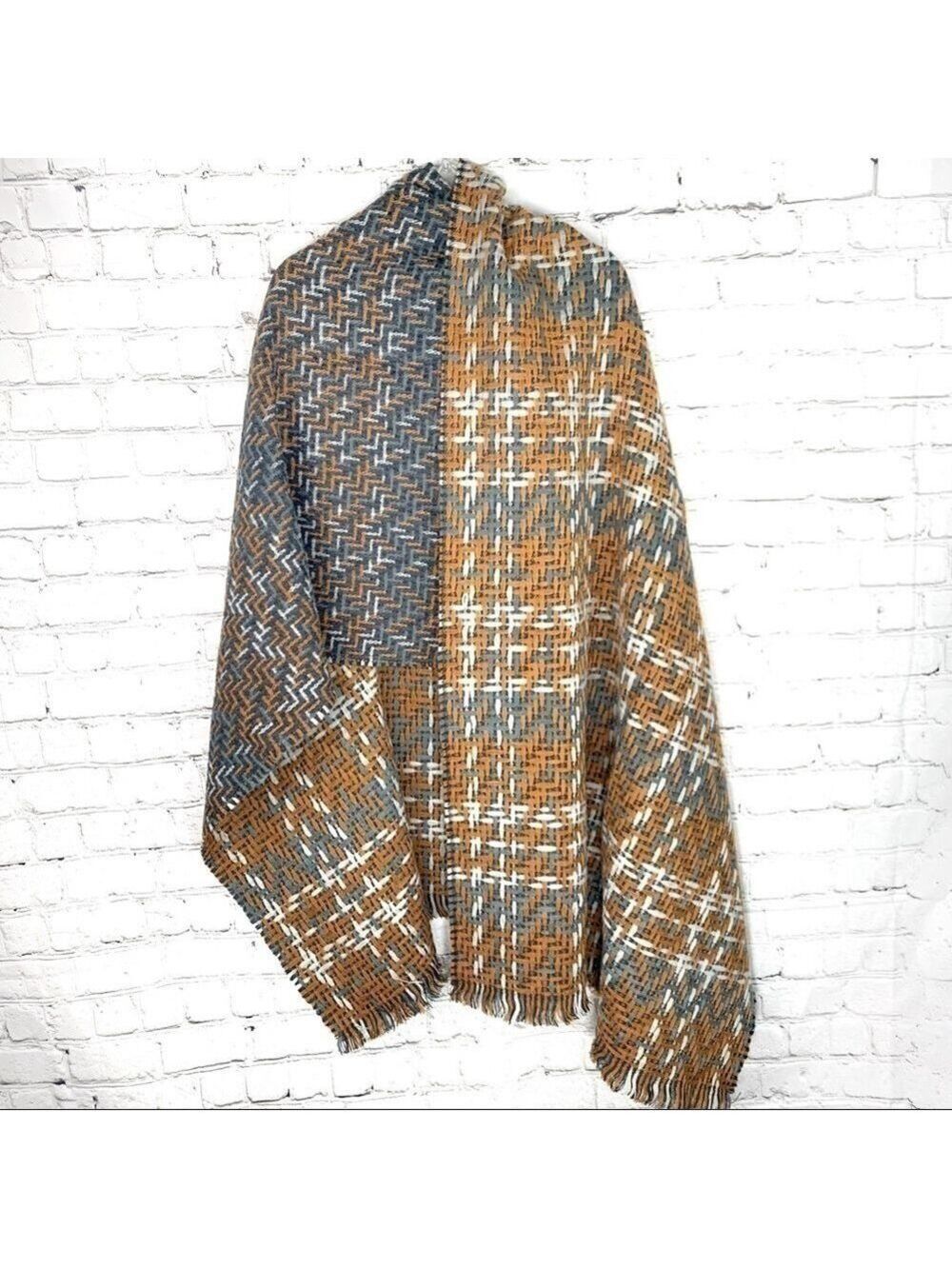 New STOCK-Reversible Plush Woven shawl/Scarf/Wrap